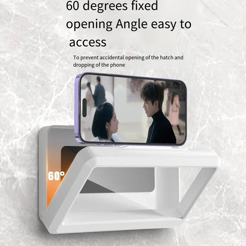 Waterproof Shower Phone Holder 360° Rotation Adjustable Wall Mount Mobile Phone Case For Bathroom Kitchen Bracket Stand
