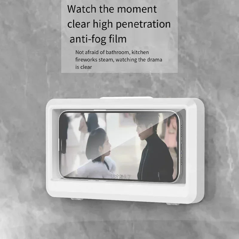 Waterproof Shower Phone Holder 360° Rotation Adjustable Wall Mount Mobile Phone Case For Bathroom Kitchen Bracket Stand